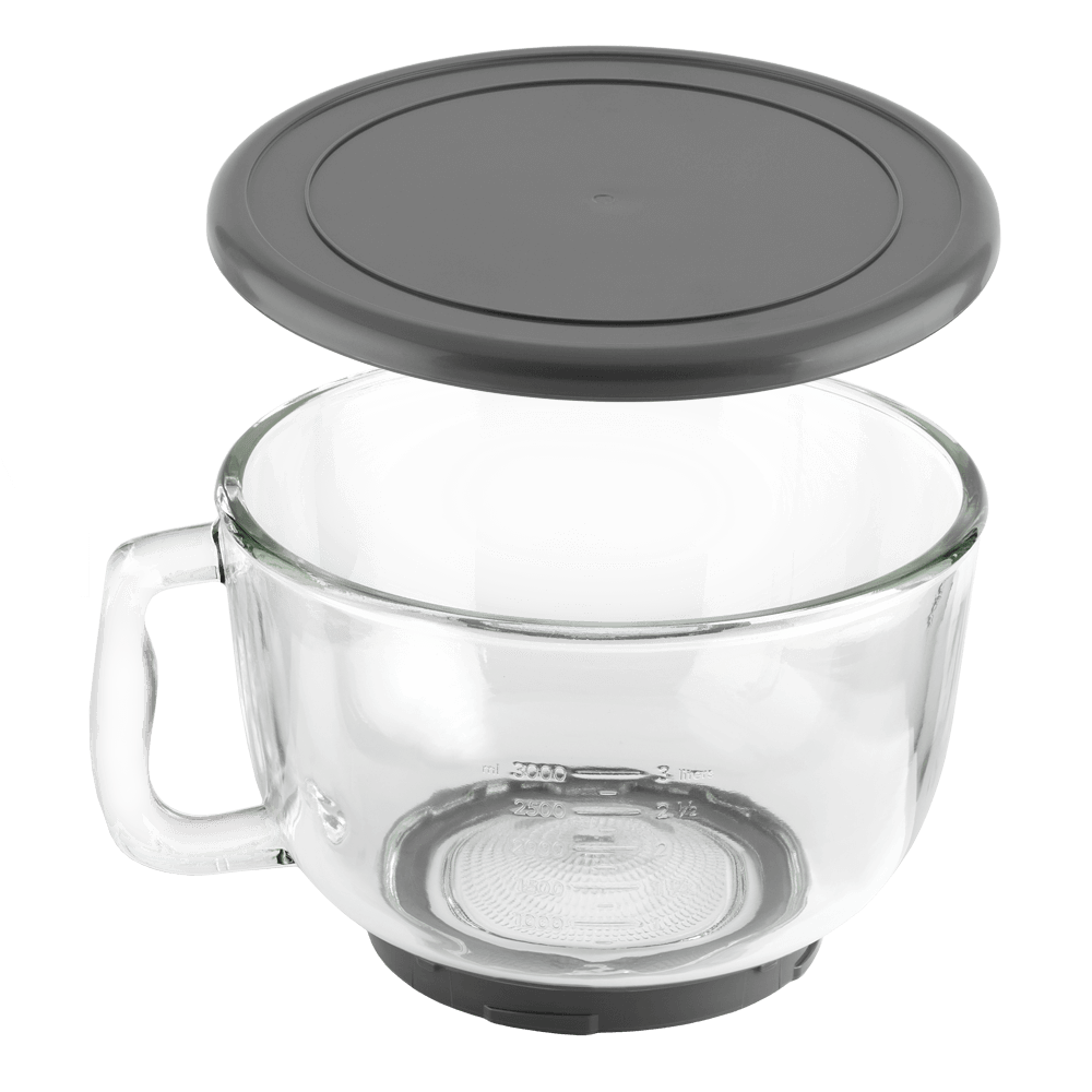 Glass bowl with lid for dough leavening 